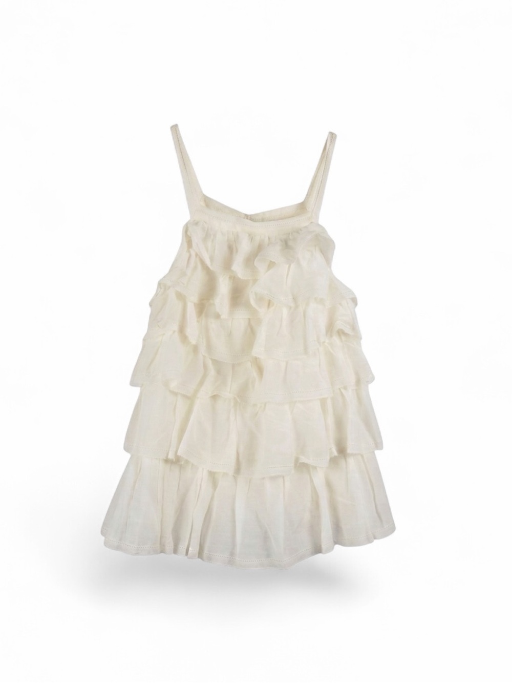 Joie Cream Tiered Ruffle Spaghetti Strap Blouse
